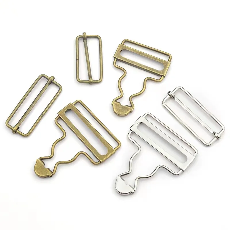 Custom jeans clip cargo buckle slider  metal adjuster sling buckle Suspender metal  buckle