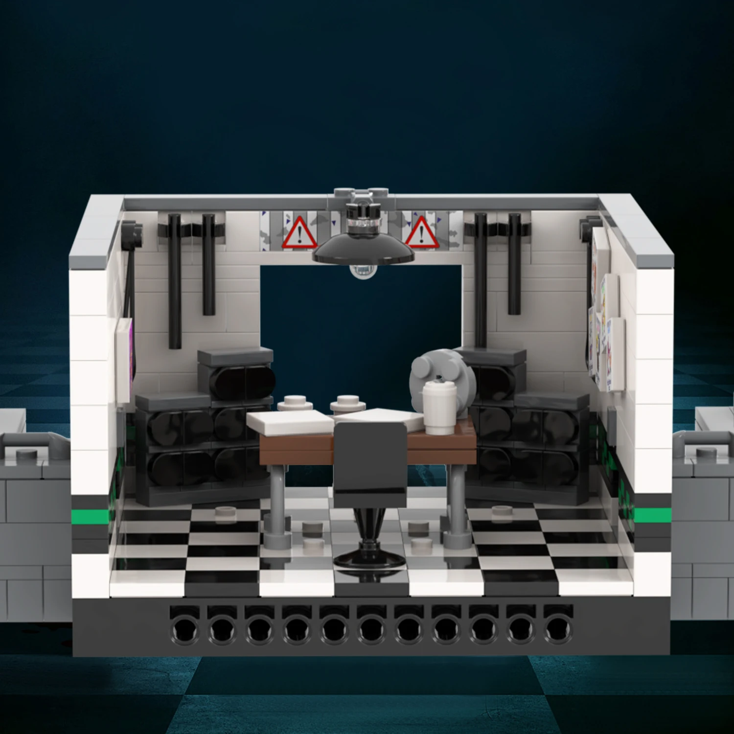 MOC1471-1475 креативная аниме FNAF 2 офисная комната для сцены складское помещение и туалет DIY Модель Сборка конструктор детские игрушки