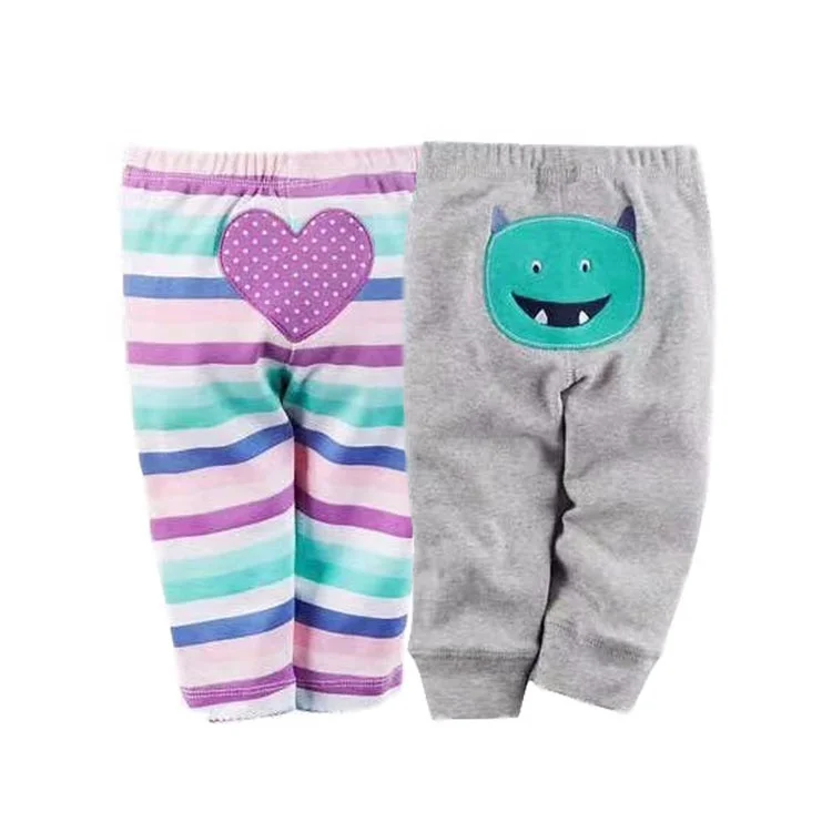 New Design Baby long trousers animal design embroidered Infant PP pants baby cotton