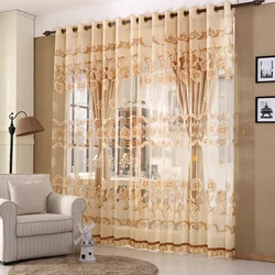 Polyester hot sale floral design beautiful window curtains set  luxury modern bedroom living room curtains