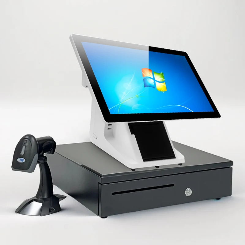Smart 15 6 дюймов Windows 10 11 Android двойной экран Pos системы все в одном сенсорный для супермаркета Ресторан розничная торговля