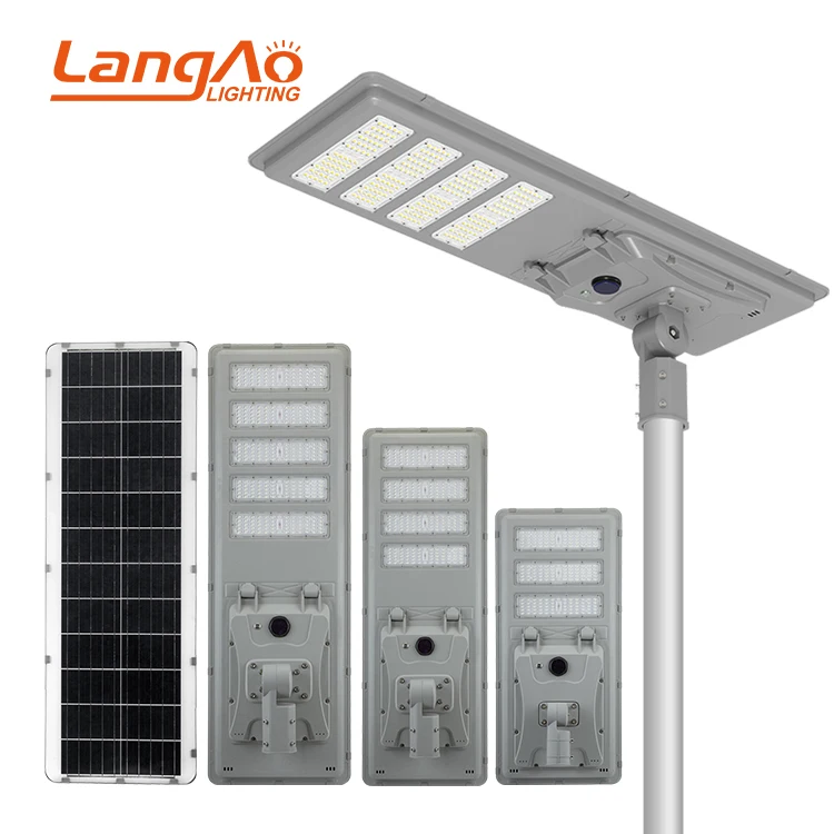 High Brightness Waterproof IP65 Aluminum Outdoor Commercial Road lamp 60W 80W 100W All In One Solar Power Led Street Light