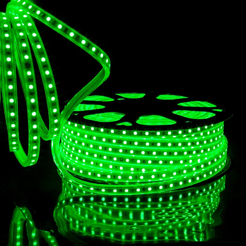 Good quality high voltage RGB led strip 120LED 5050SMD 220V led strip light for outdoor decoration
