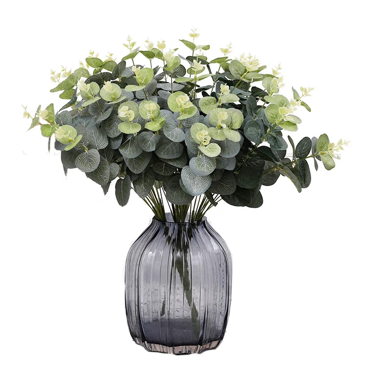 Wholesale Hot Selling Wedding  Decor Simulation Hanging Plastic Faux Silk Greenery Plant Eucalyptus Leaf Artificial Eucalyptus