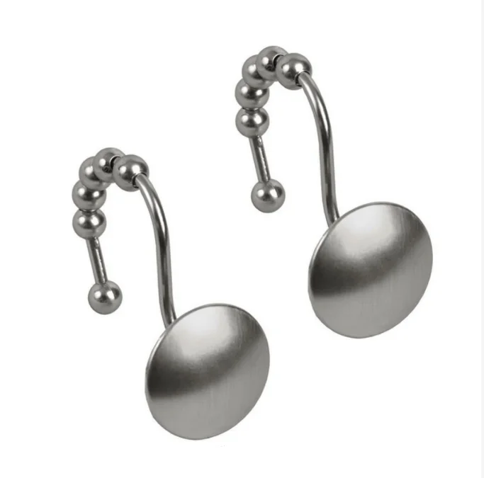 Bathroom Metal Shower Curtain Hook Round Ball Hook