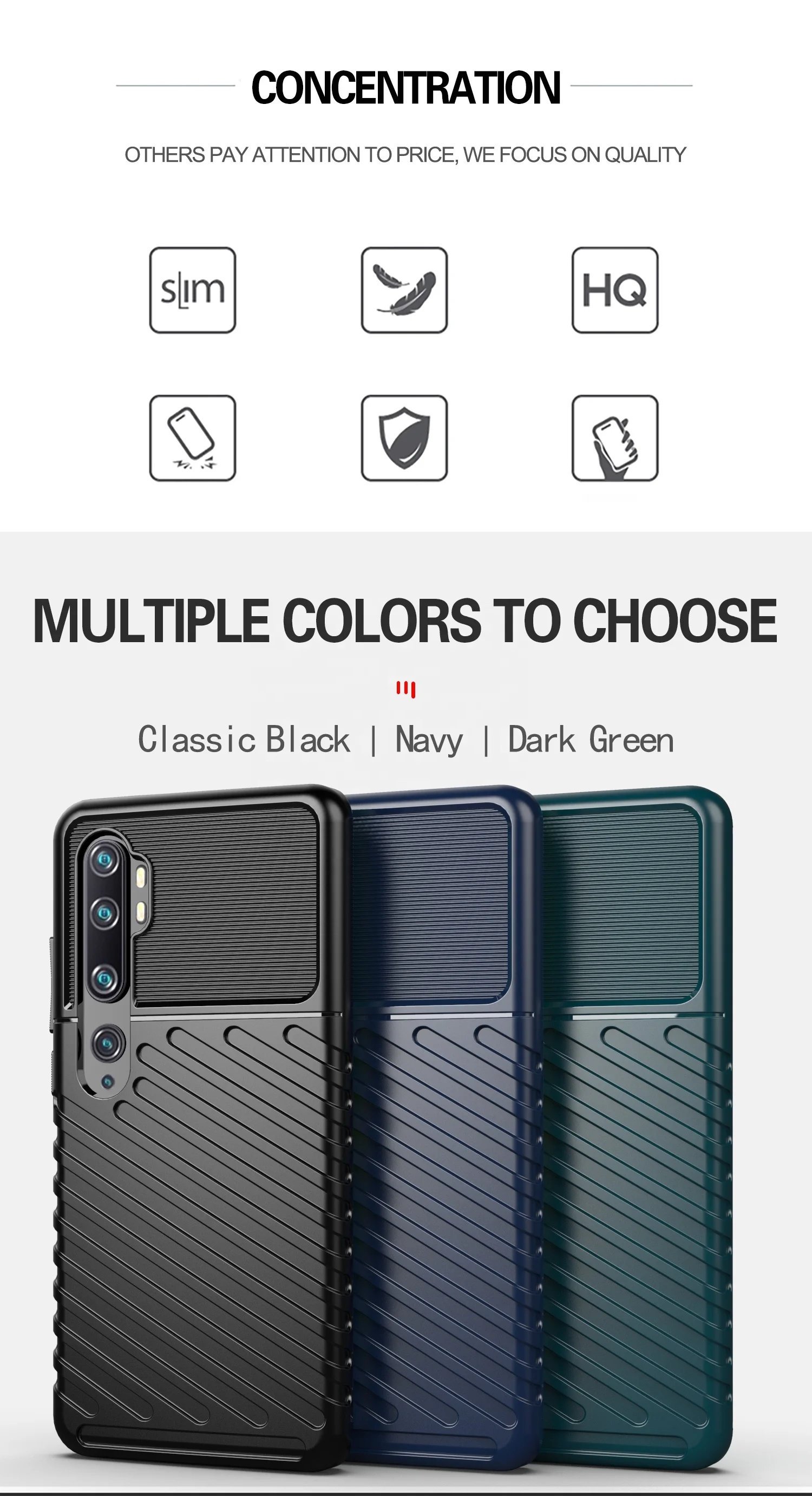 Slim Fit TPU Phone Case for mi note 10 micro matte touch phone accessories for xiaomi note 10