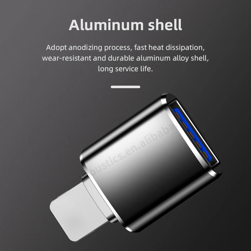 high speed mini metal type-c to usb 3.0 card reader data otg adapter for iphone mobile phone otg flash drive converter