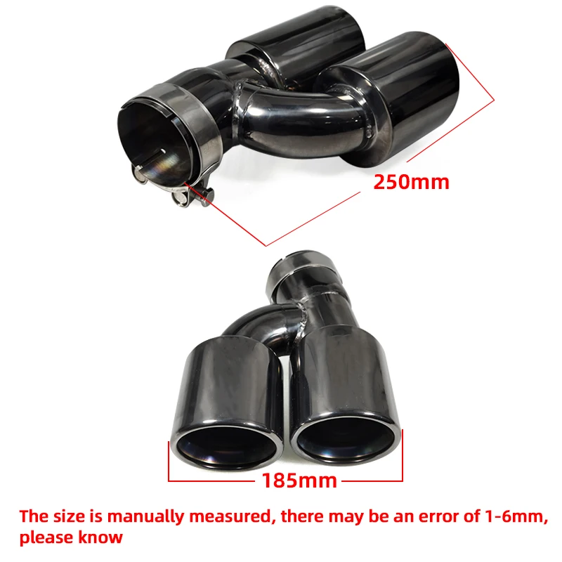 1 pair Exhaust tips fit for BMW5 series G30 year18-22 modified M5 four-outlet stainless steel black chrom muffler pipes