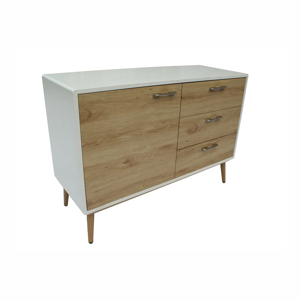 Hot Sale European Style Custom OEM Large Home Storage Cabinet Recycled White MDF Wooden Chest with Drawers