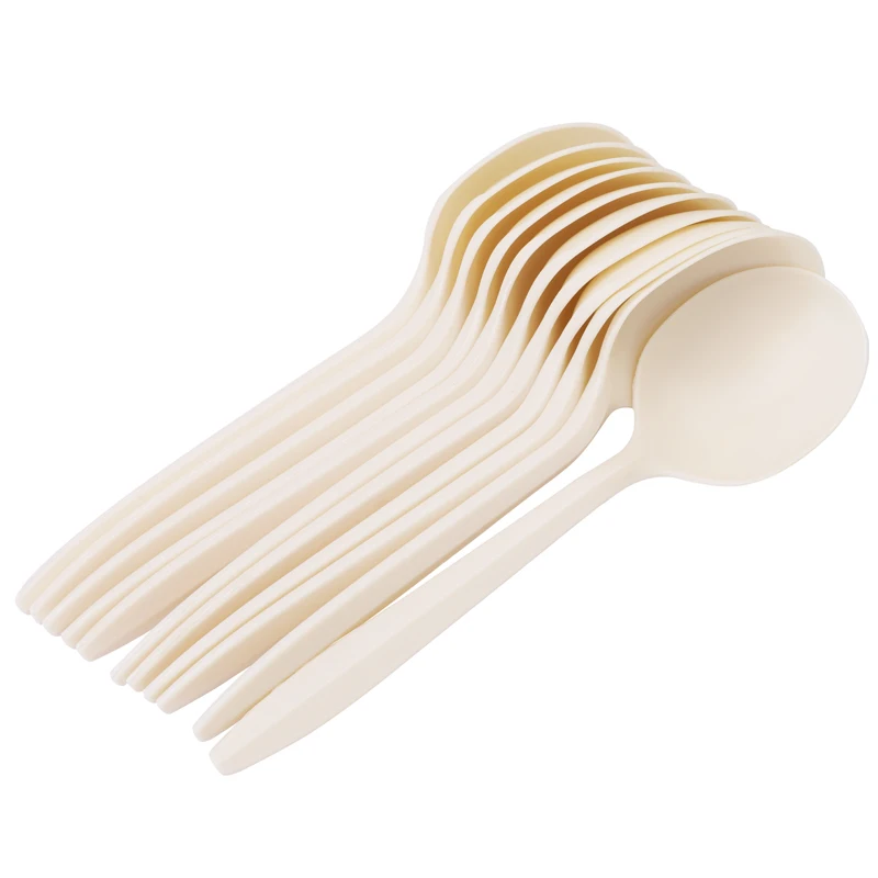 Best Selling Products Biodegradable Corn Starch Soup Spoon compostable cornstarch forks spoons spork
