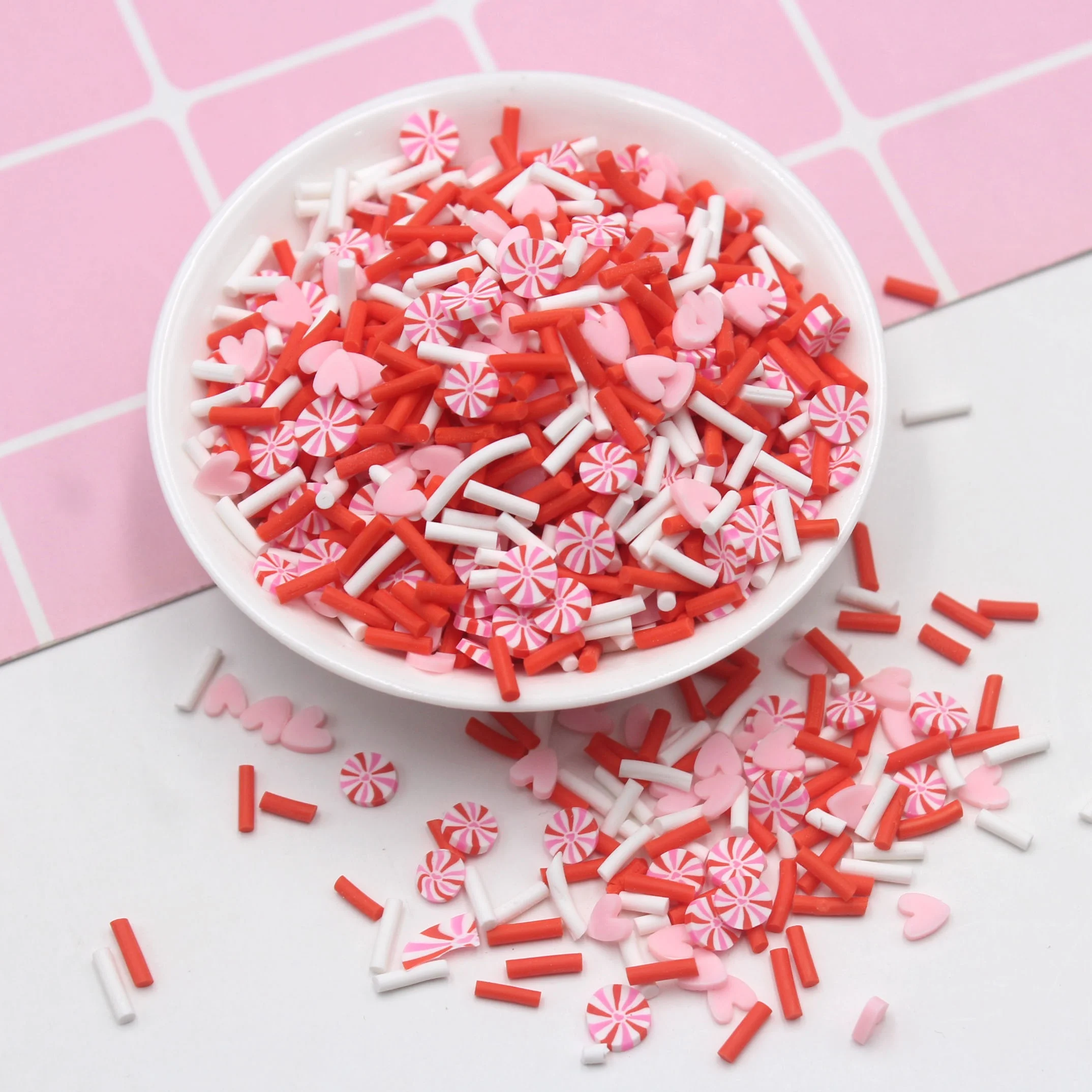 1KG Slime Supplies Craft 5mm Lovely Candy Slices Hearts Faux Mixed Sprinkles Shaker Filler Decoration