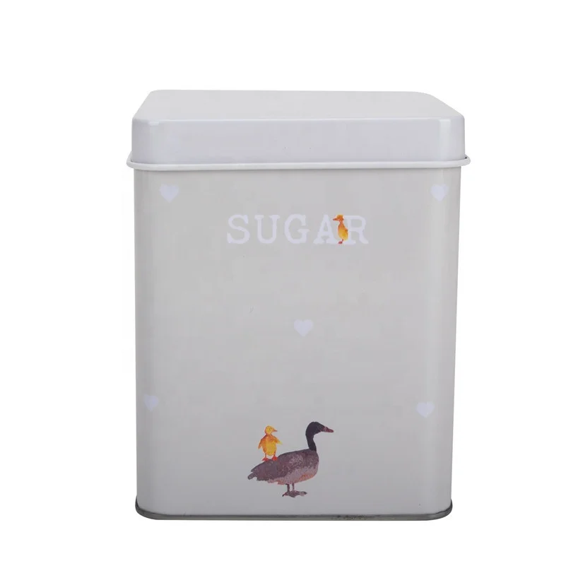 Large Metal Bamboo Lid Kitchen Storage Bread Bin Set Storage Bins with Handle