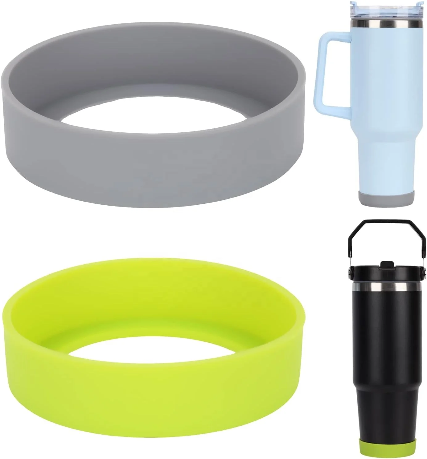 Protector Silicone Bottle Boot for Stanley Quencher Adventure 40oz&IceFlow 20/30oz, Water Bottle Bottom 7cm Sleeve Cover