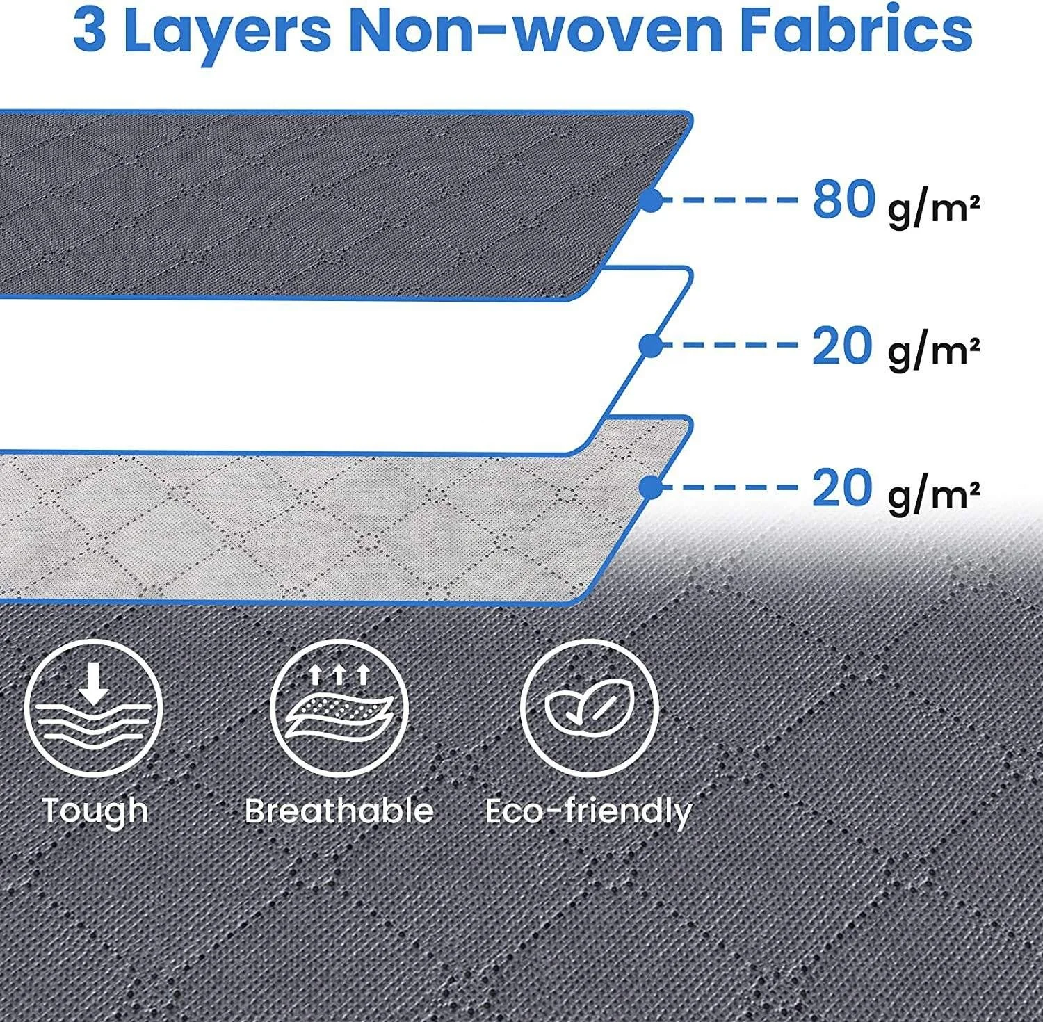 Amazon hot selling 60L reinforced thick non-woven storage box