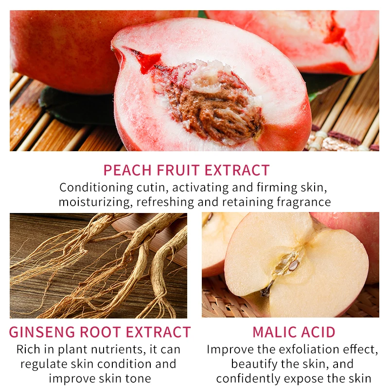 Wholesale BIOAQUA OEM ODM Organic Peach Skin care Deep Clean Exfoliating Bath Salt Scrub Cream