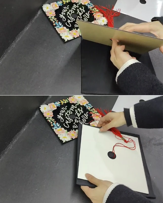 Graduation Hat Custom Photo Printed Graduation Cap Tassel Topper Sublimation MDF single-sided graduation cap topper