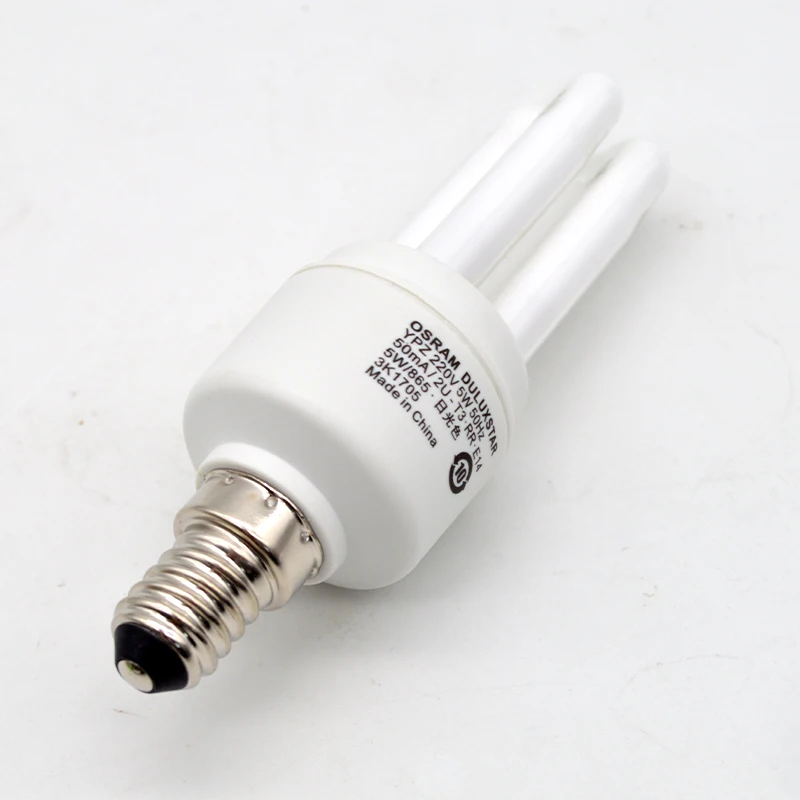 OSRAMEnergy-saving lamp 220V E27 E14 5W 2U lamp 6500K Cool White 230Lumen Lifespan 10000 Hours Energy-saving lamp