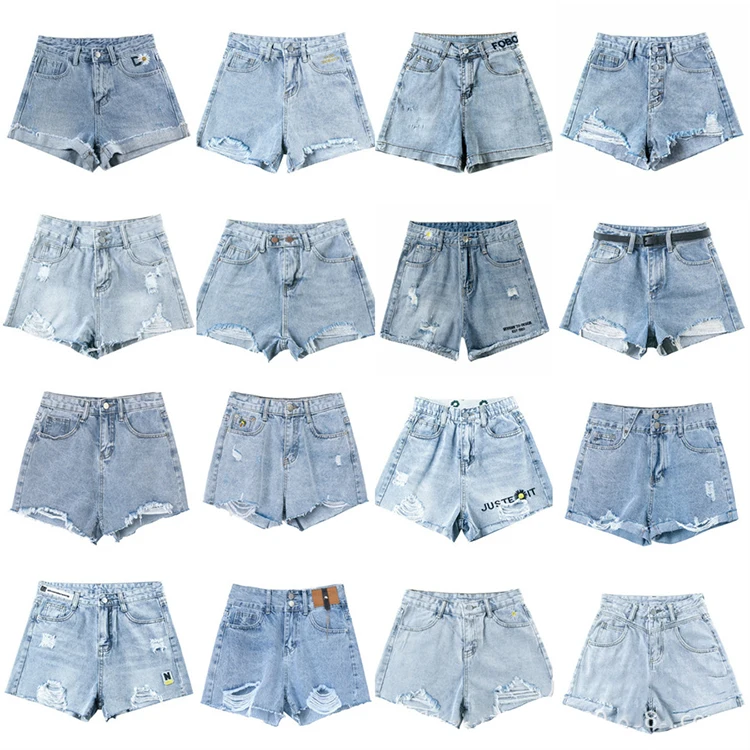 2021 summer new fashion slim blue jeans for women wholesale shop bulk mix clothes jeans short pant for women