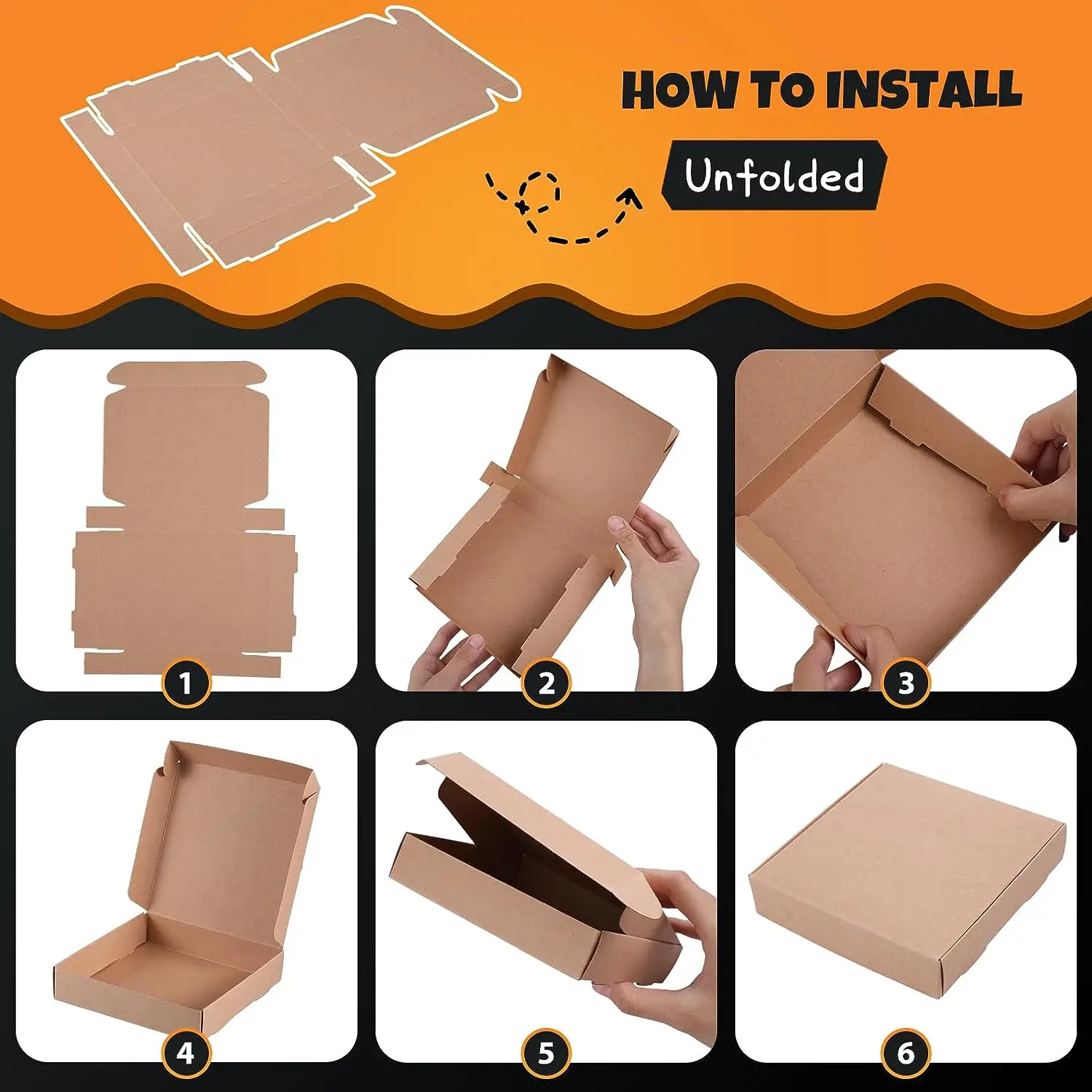 New products Wholesale Free Design Custom  size and logo folding Kraft paper take-out box Fried Pizza Box Snack cake carton