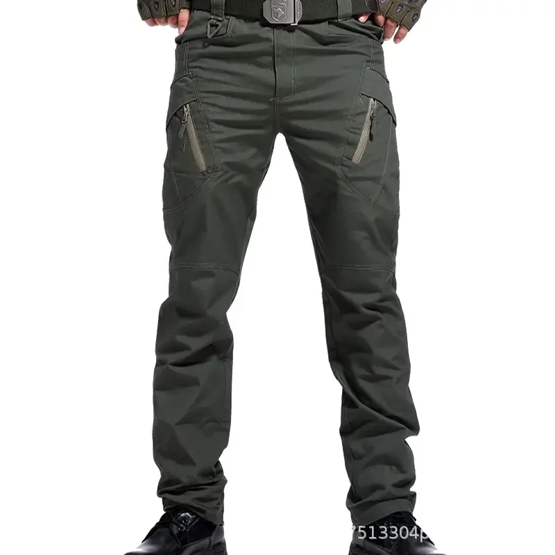 Tech Infused Comfort Celana Pria Casual Wholesale IX9 Tactical mens Cargo Pants in Khaki Designer Clothes