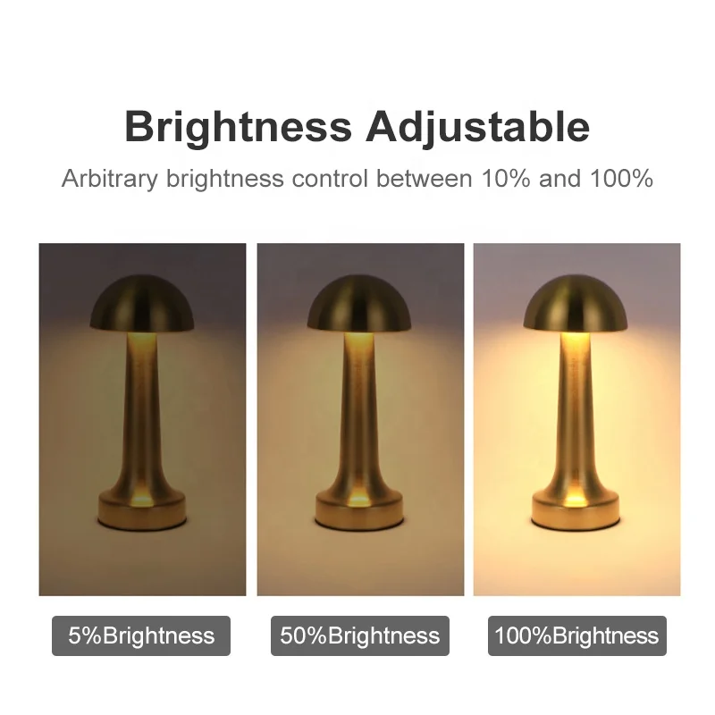 Touch Control USB Charging Latest Rechargeable Nordic Gold Metal Retro Bar Table Lamps