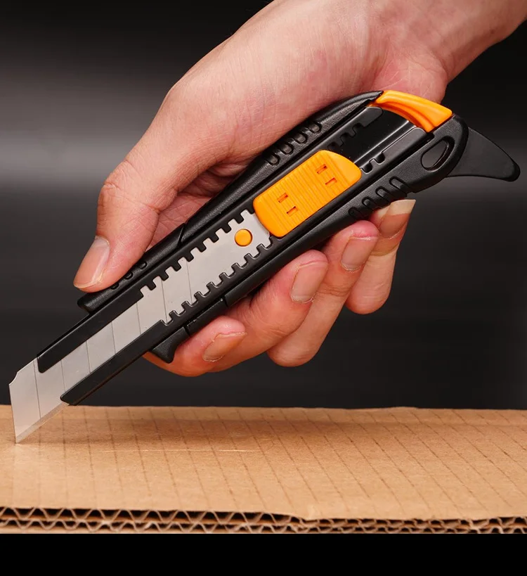 ZY-918 Heavy-duty Custom 18mm Snap off Knife Zinc Alloy Handle Utility Knife Safety Cutter knife For Carton Cutting