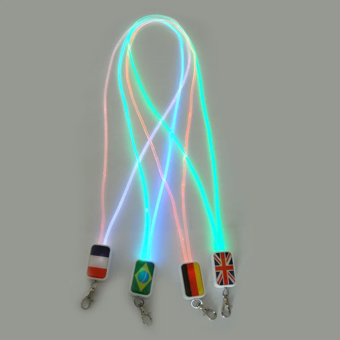 Custom fashion Led light up replacement light emitting diode color lanyard for promotional gift