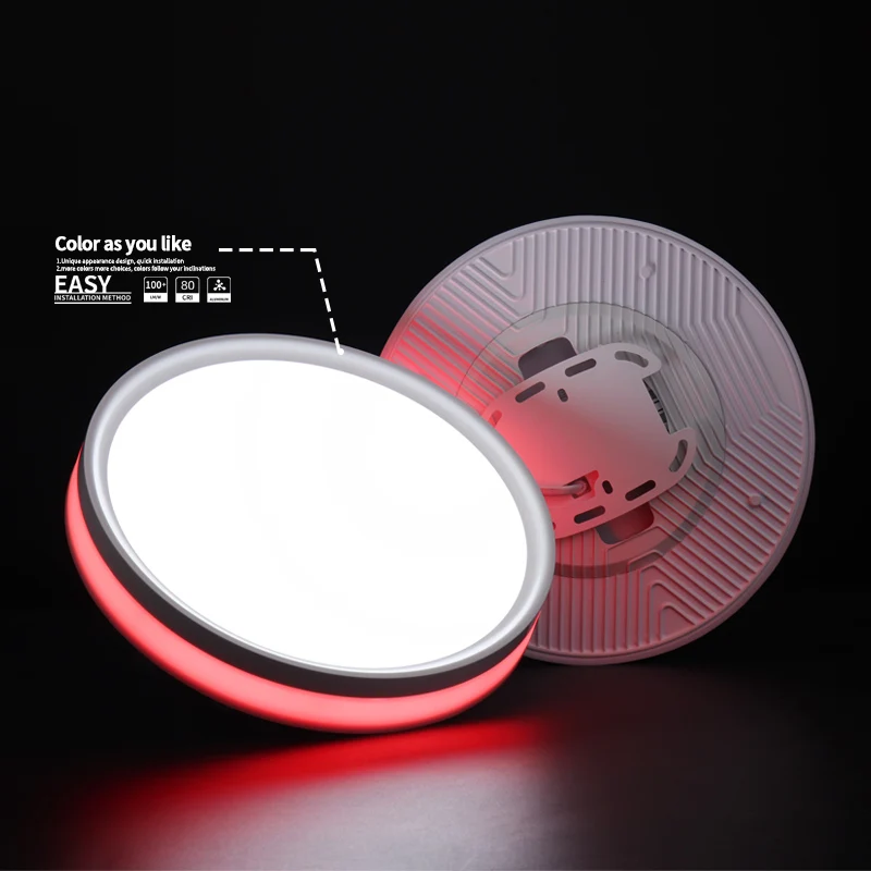 Ultra Slim Surface Round Rgb Color Side Lighting Led Panel Lights 24W 36W Ceiling Light