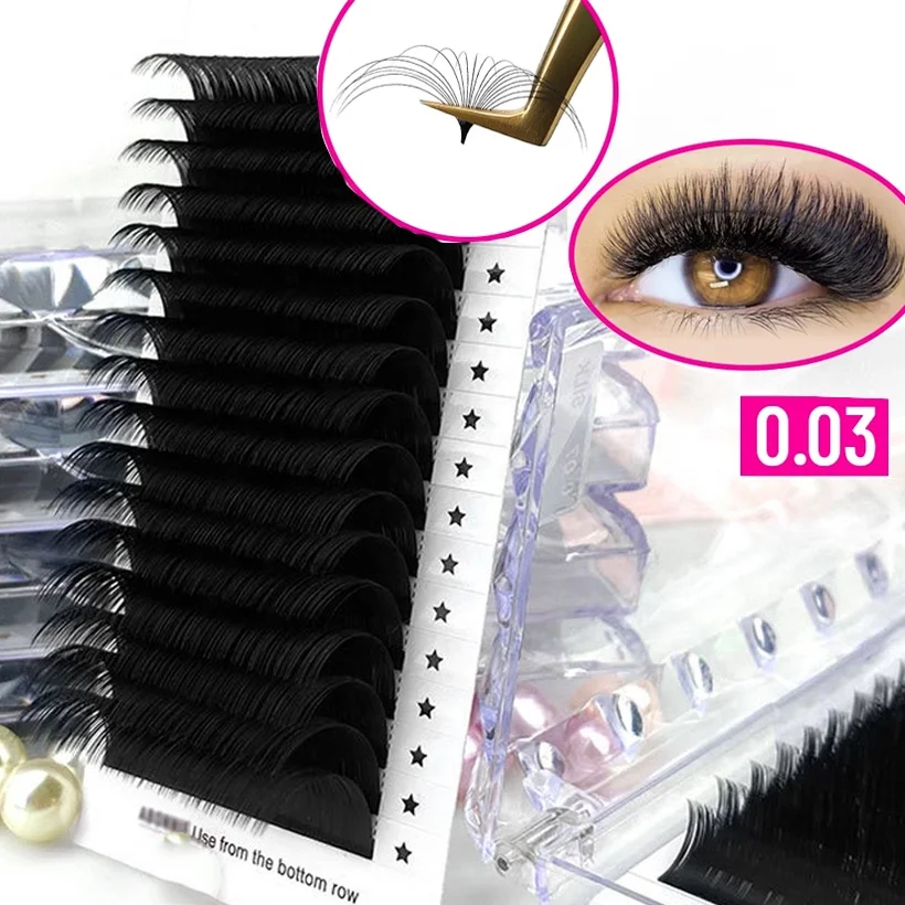 Anforlin custom super soft faux mink lash trays wholesale cashmere eyelash extension 0.03 volume eyelash extensions vendor