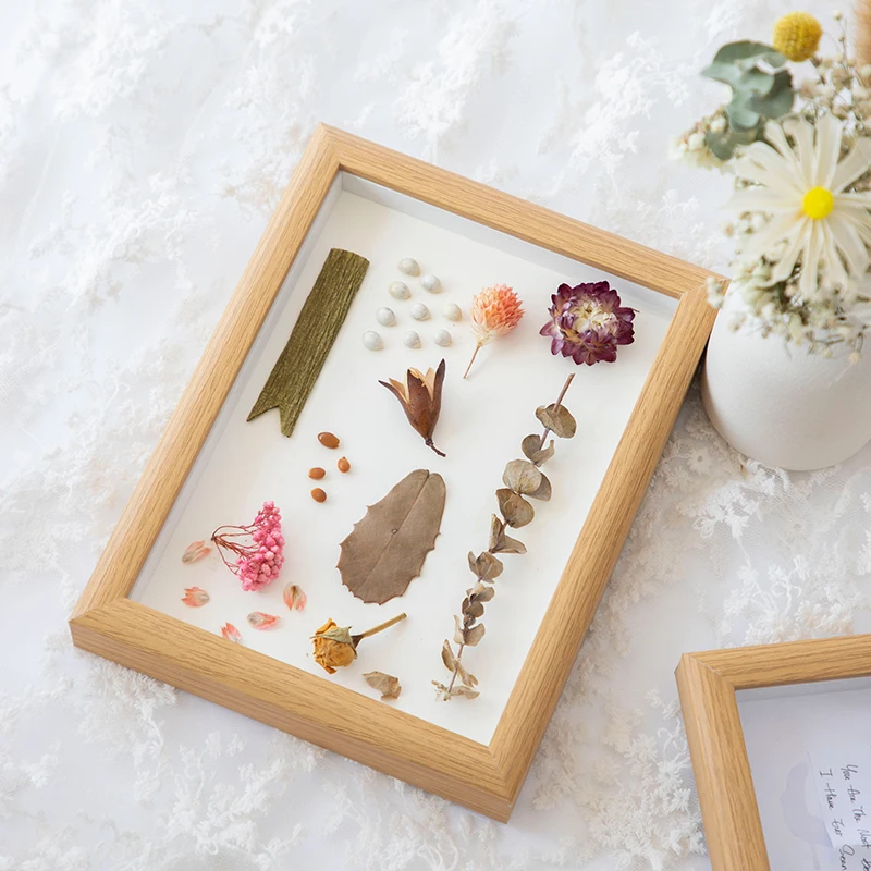 Wholesale 6x8 8x10 Dried Flowers Paper Flower Frame MDF Photo Frame Wall-Mounted Forming Solid Wood Picture Prame Shadow Box