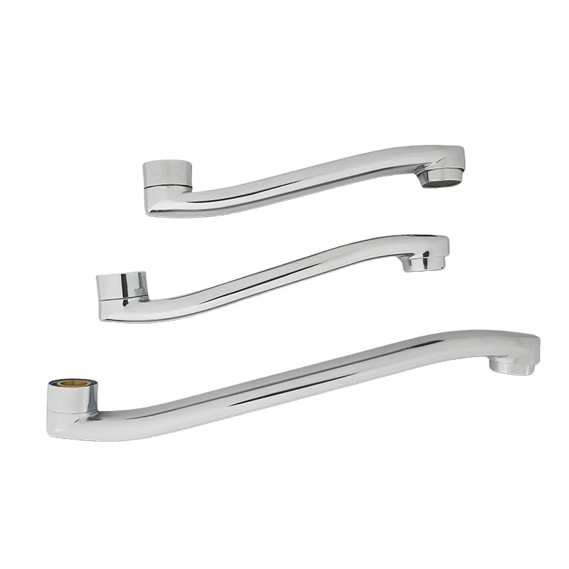 stainless steel kitchen bathroom faucet accessories customized basin outlet pipe flat S-type mixer spout pipe for sink faucet