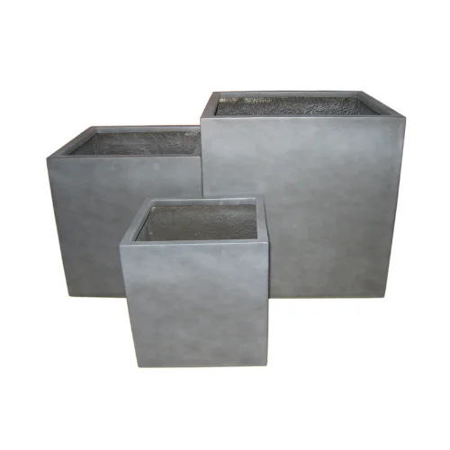 From Vietnam Cement Style Home Decoration Rectangular Shape Fiberglass Planter Garden Pots Set 4 Pieces Flower Pots & Planters