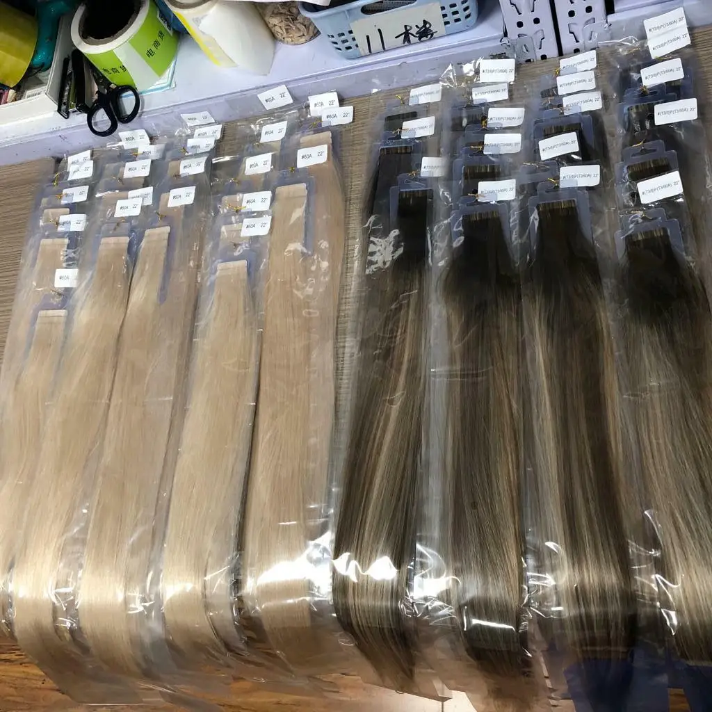 Virgin Remy Bulk Extension Hair Slim Sticker Tape In Hair Extension