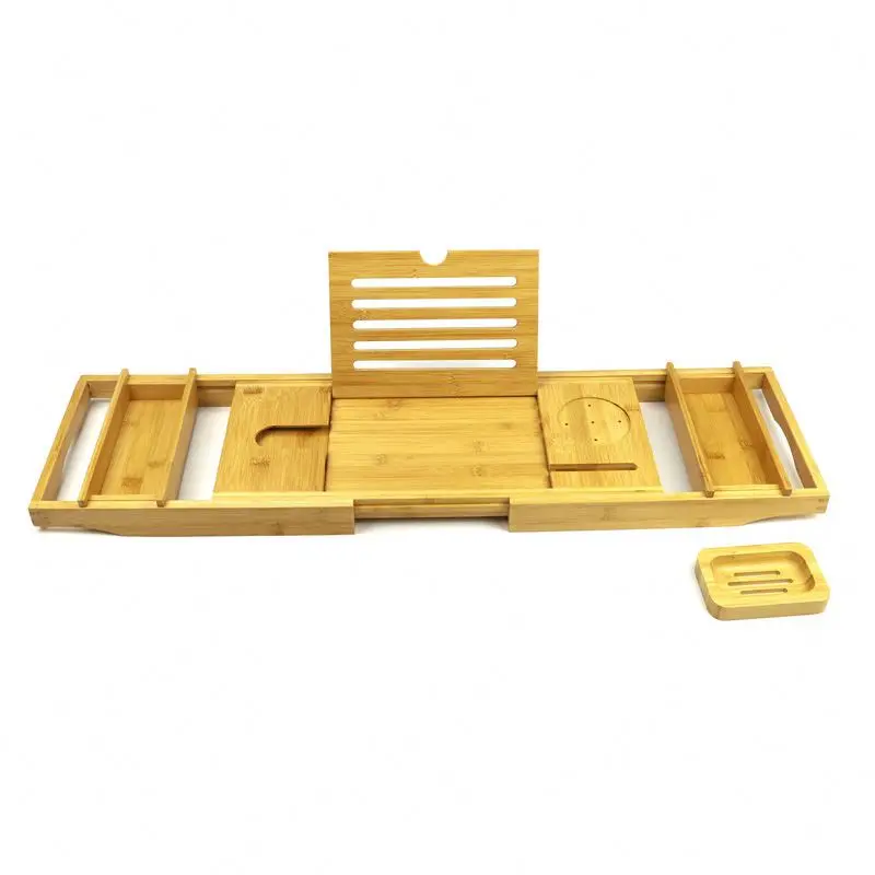 Environmental Friendly Extendable Bathroom Tub Bathtub Caddy Tray With Extending Sides