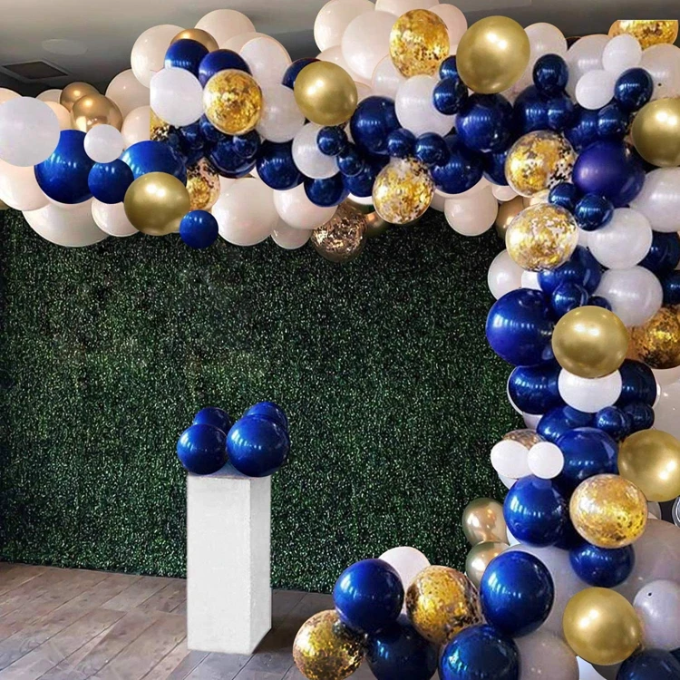 129Pcs Navy Blue Gold Balloon Arch Garland Kit with Accessories for Graduation Party Wedding Birthday Class of 2020 Prom Decor