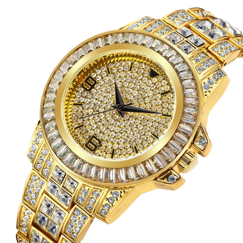 Lateefashion OEM Fashion high-end diamond watch Couples rhinestone watch waterproof quartz watch
