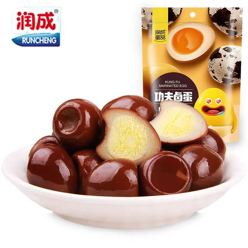 
run cheng Spicy Food Pickled Quail Eggs Spicy Snacks Peeling Boiled Quail Eggs Snack 