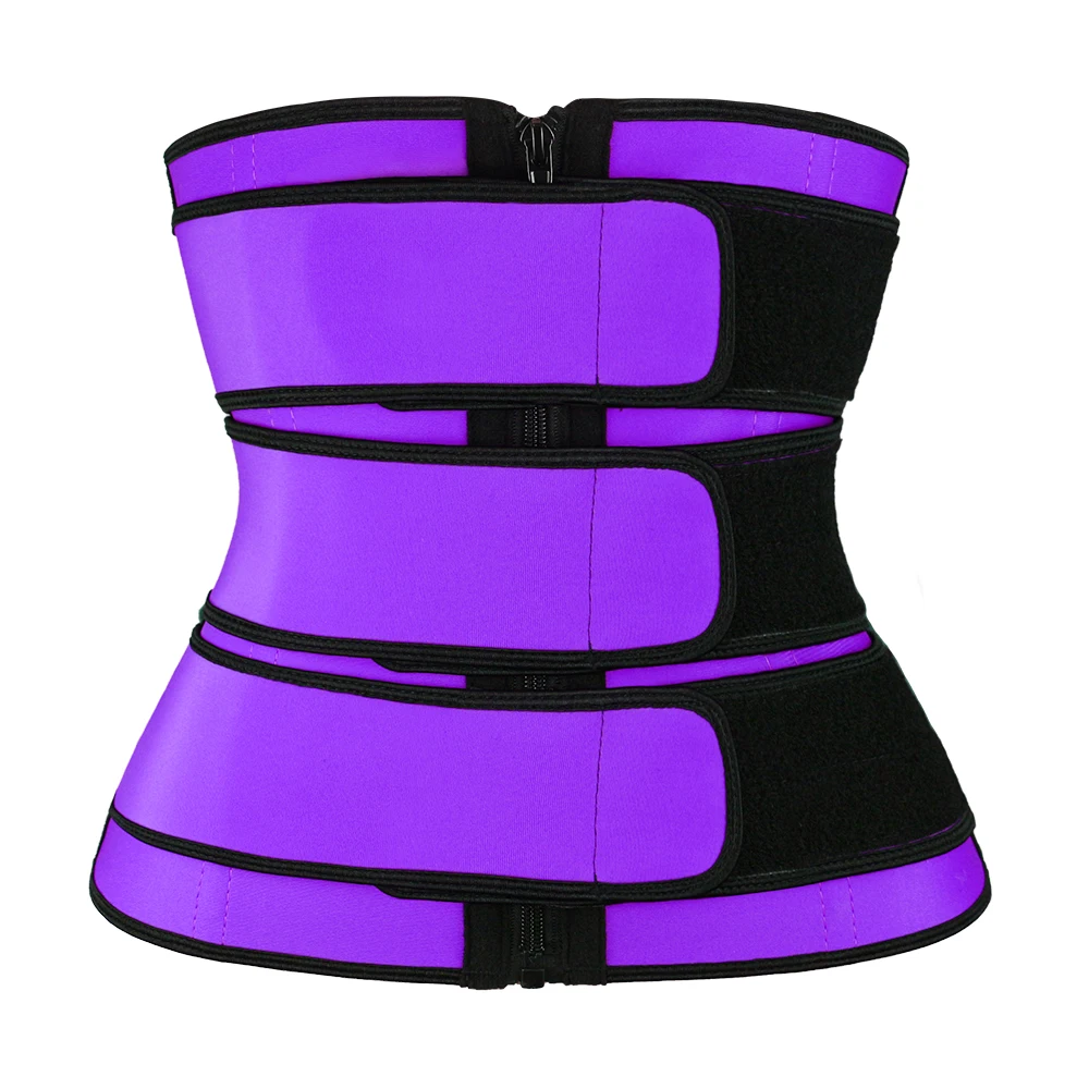 NANBIN Custom Logo Get Fit Three Belt 3 Strap Zip Steel Bones Waist Trainer Corset Hourglass Shaper with Zipper