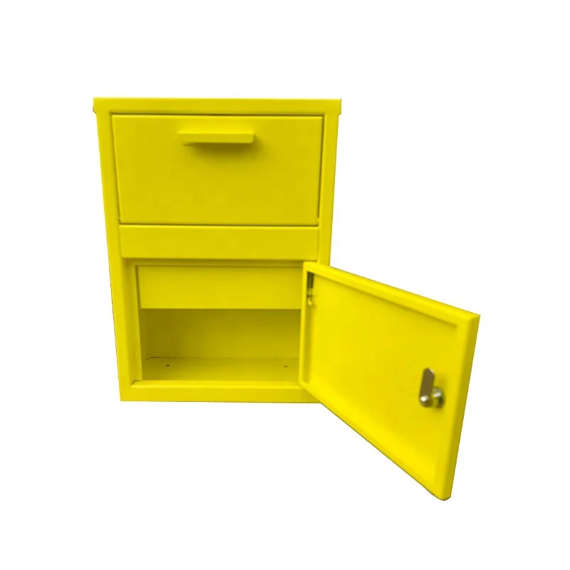 Home Wall Mounted Metal Letterbox Outdoor Post Locking Parcel Drop Box