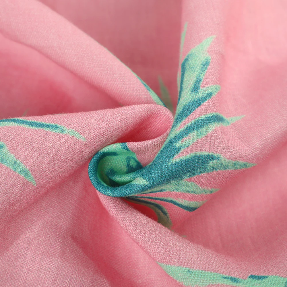 Woven LINEN Wholesale CUSTOMS Korea Indonesia Plain Floral Flower Dress Print 100% LINEN Fabric