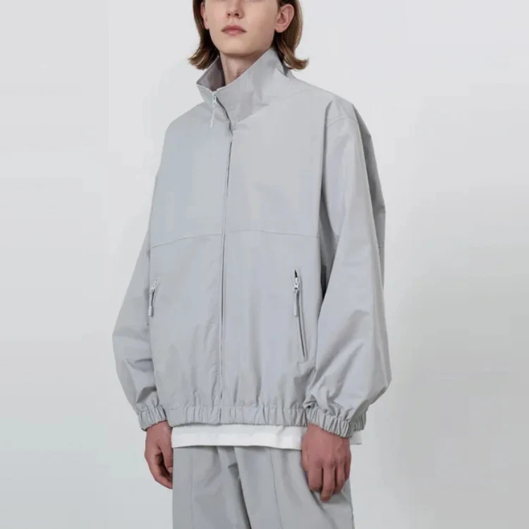 training&jogging wear designers loose fit utility sweatsuit jacket jogger track suit custom logo windbreaker nylon two piece set