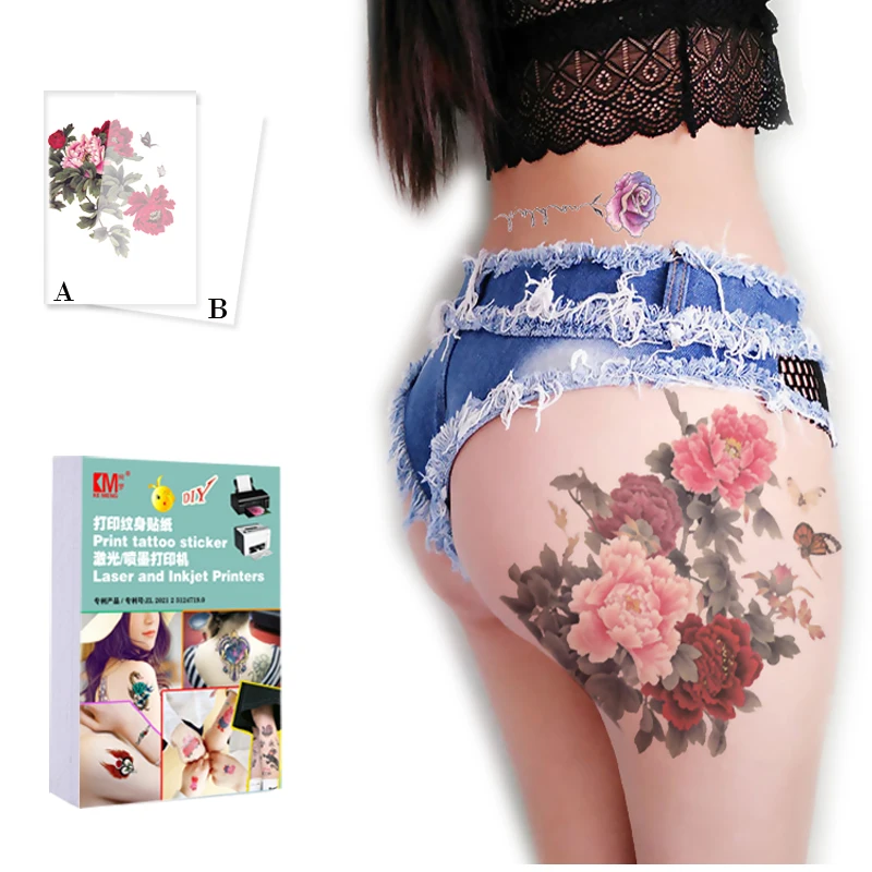 20 Sets Wholesale Temporary Tattoo Paper A4 Size Waterproof Tattoo Stickers for Laser Printer And Inkjet Printer DIY digital