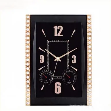 Beautiful modern square wall clock displaying temperature and humidity Quartz square wall clock