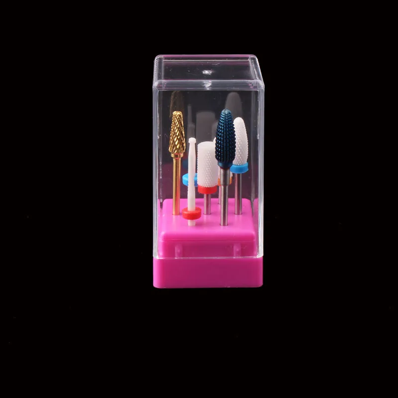 Wholesale Plastic Carbide Nail Bit Case 7 Slot Naildrill Bit Display Holder Empty Nail Tool Storage Box