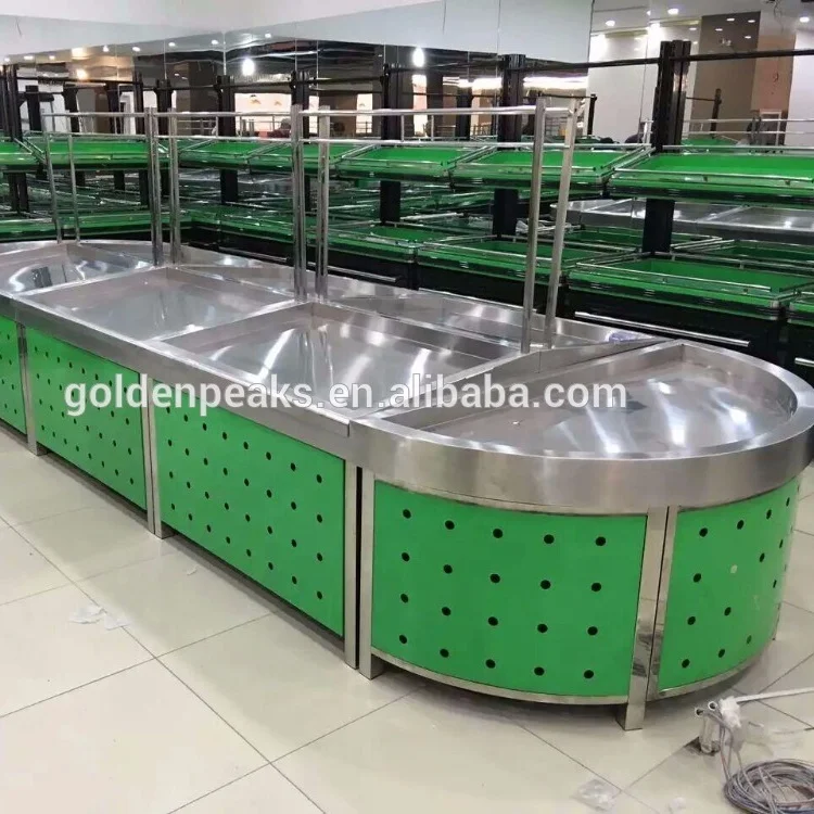 supermarket fruit and vegetable display rack