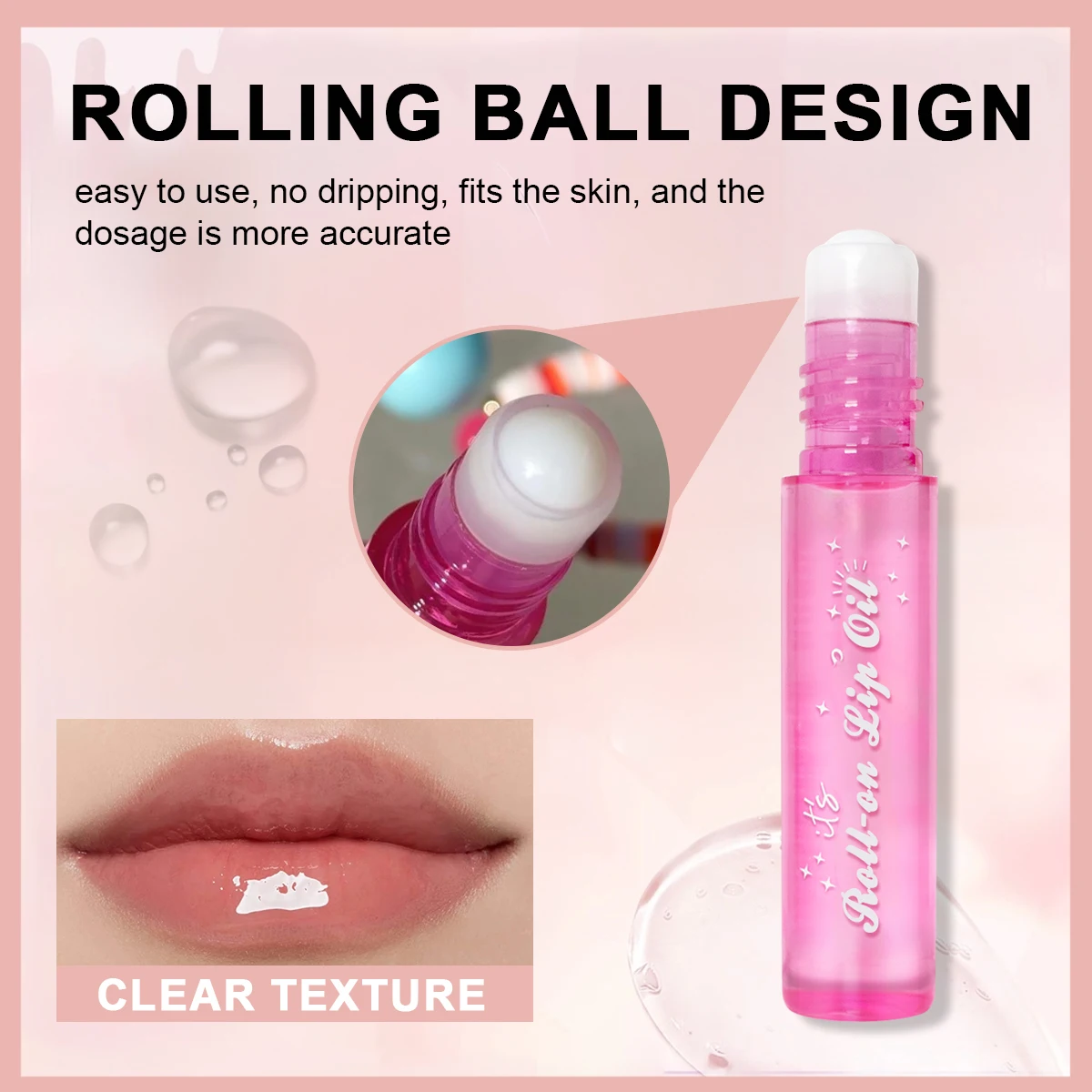 Herbal Anti Cracking Vegan Mini Almond Oil Lip Plump Oil Christmas Fruit Flavoured Moisturizing Roll On Lip Oil