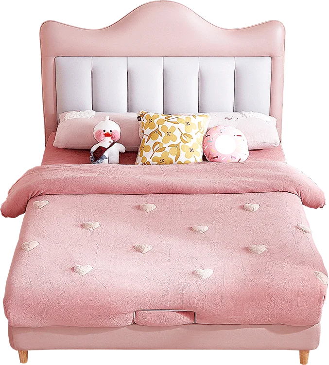 105269 Pink Children Bedroom Set Furniture Wooden Girls Princess Children Bed Design