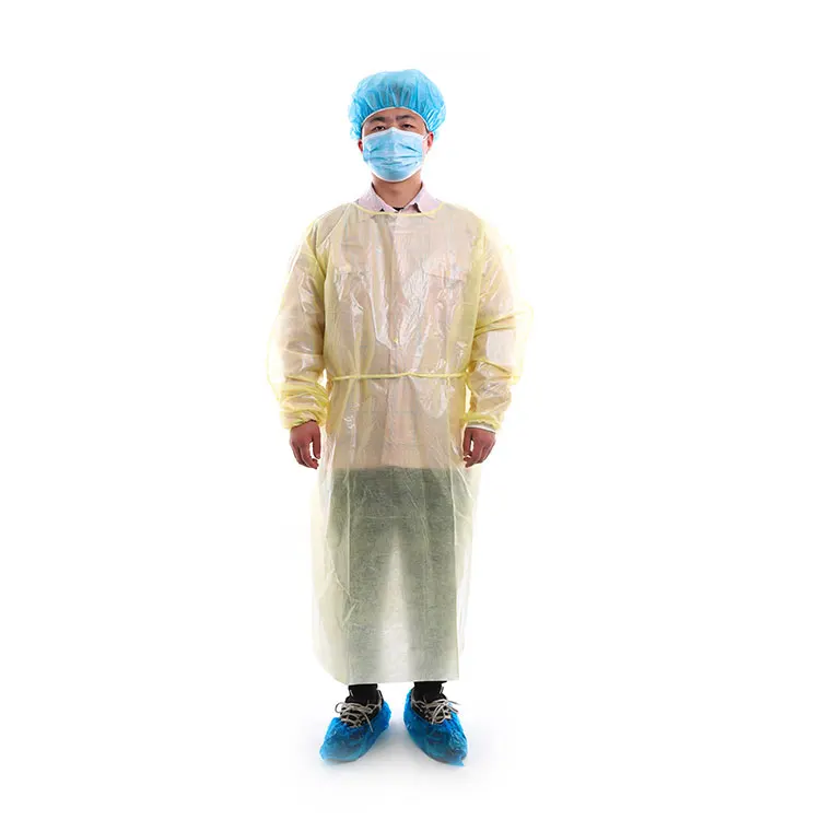 Disposable PE Coated Isolation Gowns Examination Gown Hospital Gown