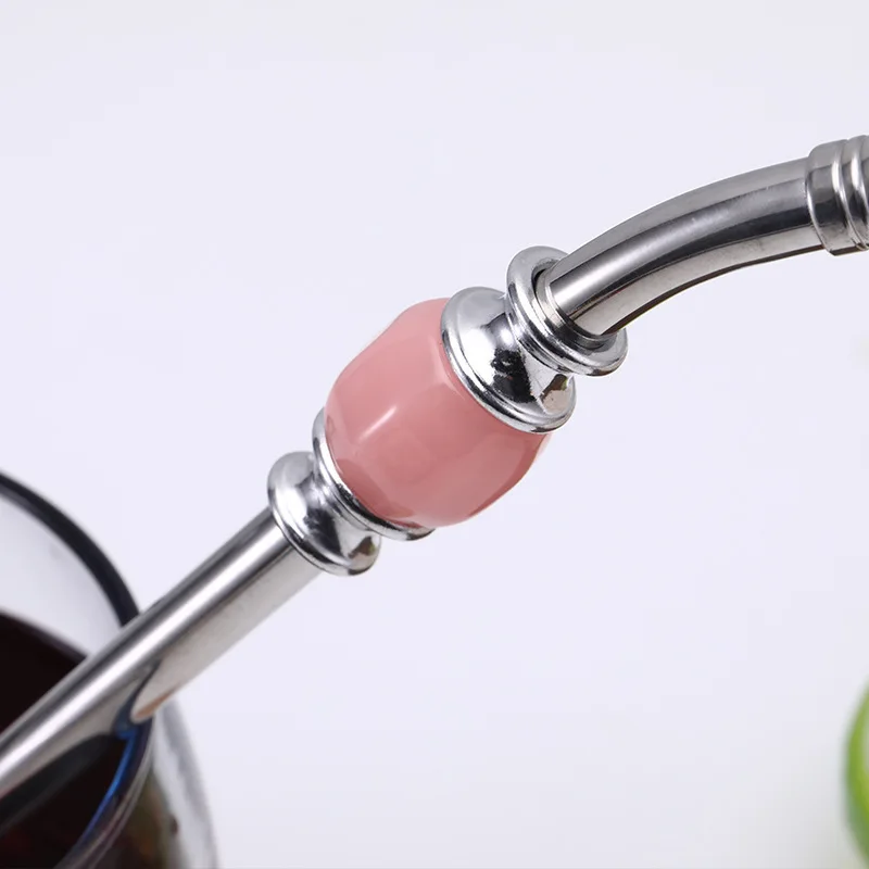 Bombilla Drinking Straws In Bulk Colorful Reusable Yerba Mate Stainless Steel Straw Metal With Filter Spoon