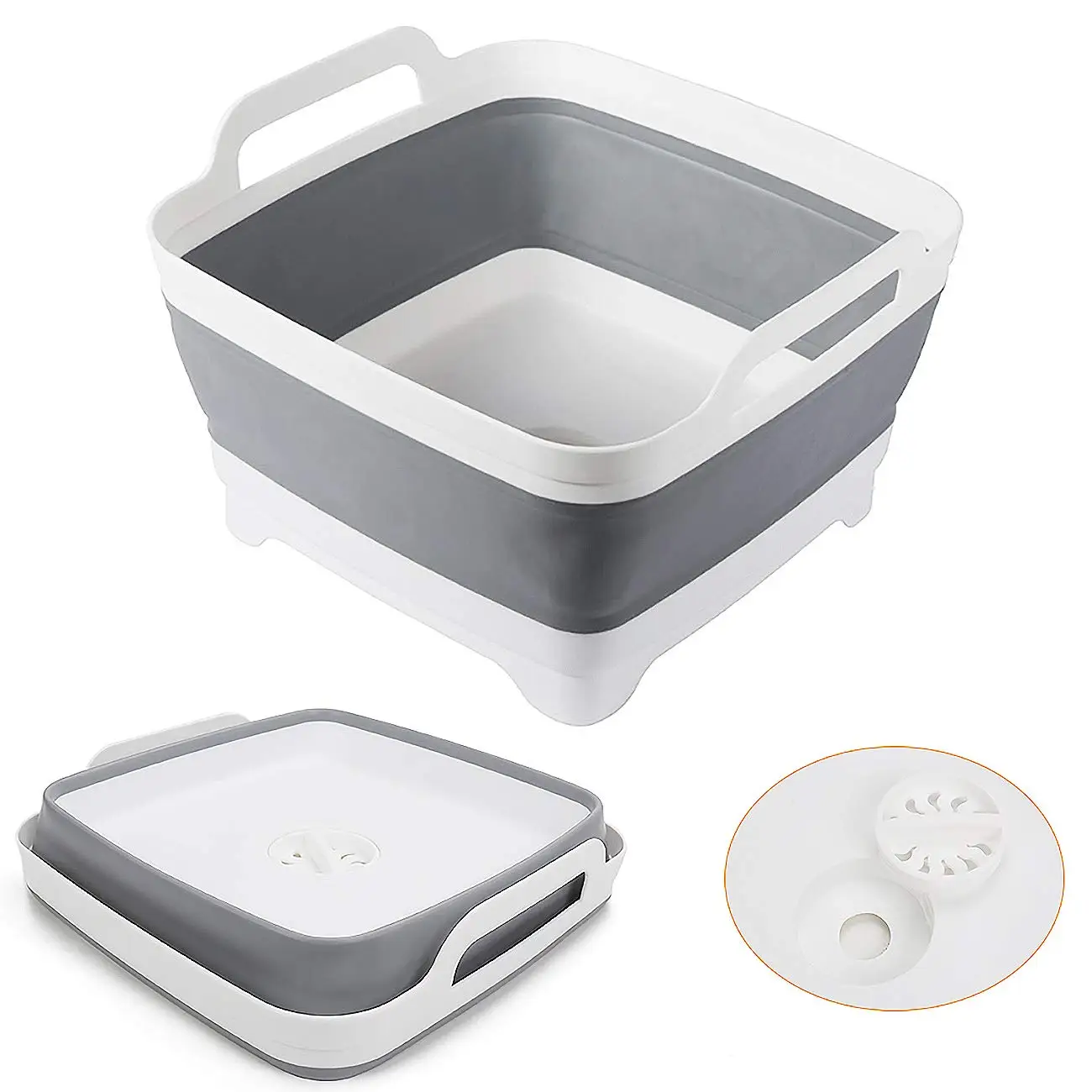 Collapsible Dish Basin Foldable Food Strainers Over The Sink Kitchen Colander Vegetable Fruits Drainer Storage Basket